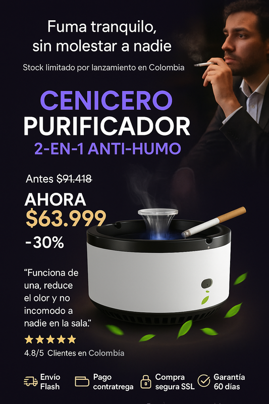 Cenicero Extractor De Humo Cigarrillo